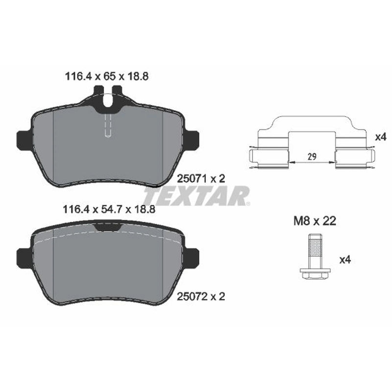 Textar Rear Brake Pad Set 2507103
