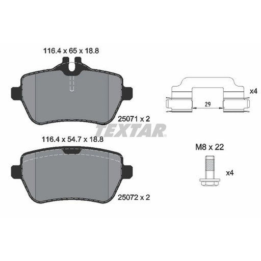 Textar Rear Brake Pad Set 2507103