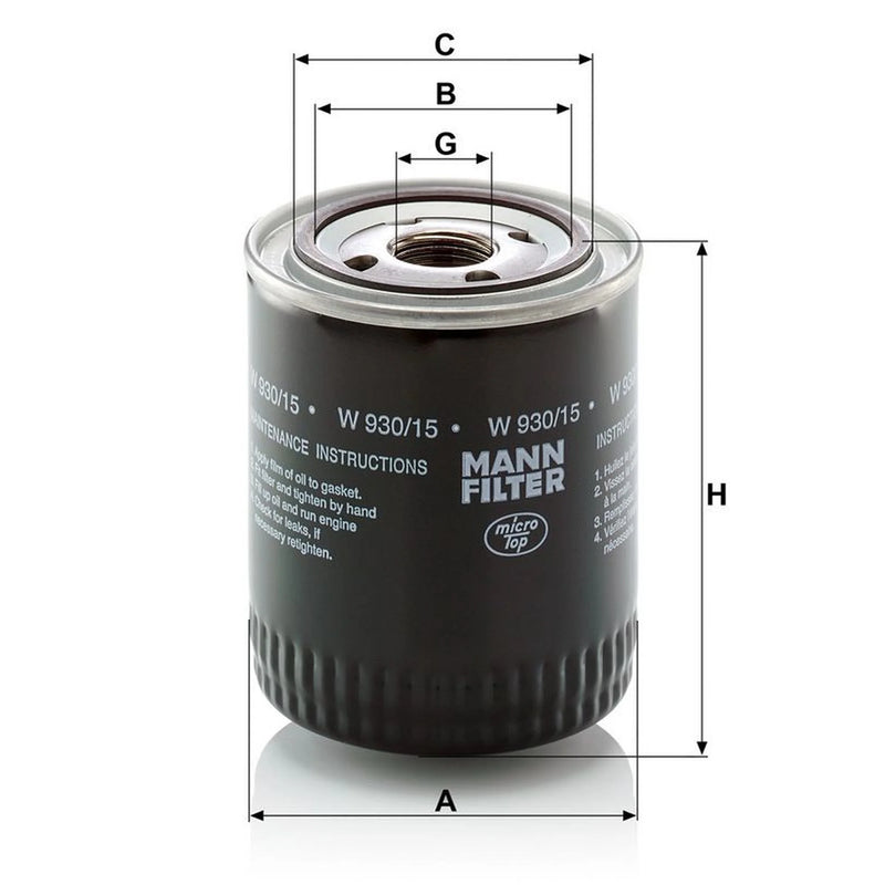 MANN-FILTER Engine Oil Filter W 930/15