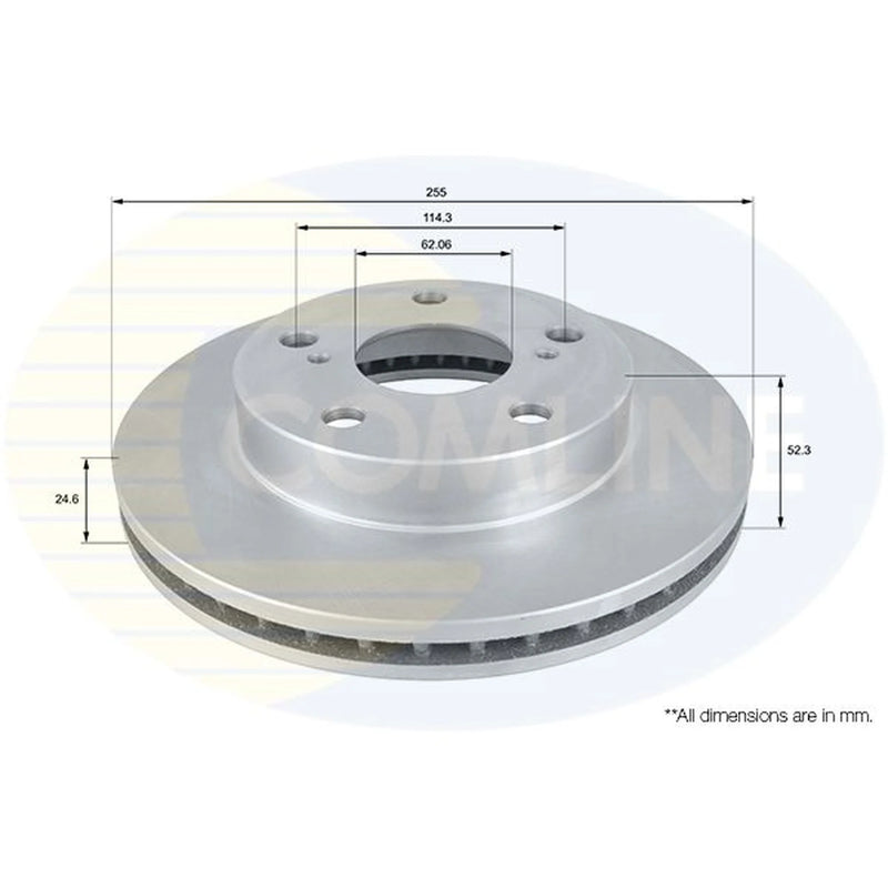 Comline 2 x Vented Front Brake Discs ADC0190V-x2