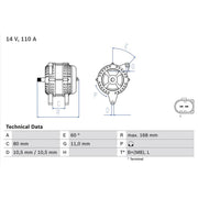 Bosch Car Alternator 12V 0 986 080 060