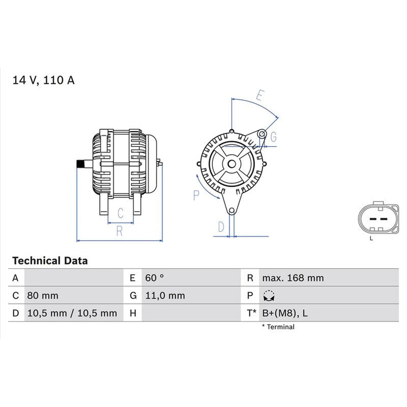 Bosch Car Alternator 12V 0 986 080 060