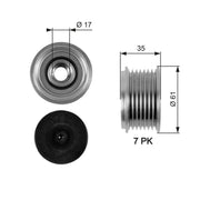 Gates Alternator Overrunning Freewheel Clutch OAP7095