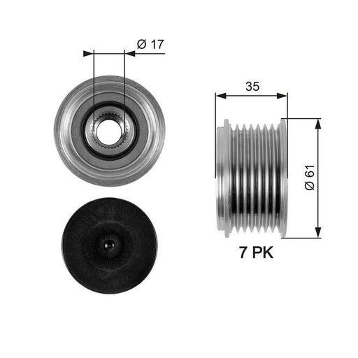 Gates Alternator Overrunning Freewheel Clutch OAP7095