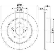 DON 2 x Solid Rear Brake Discs PCD14452-x2