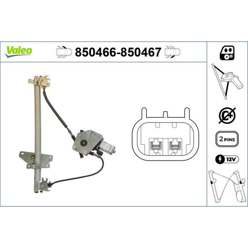 Valeo Electric Window Regulator Lifter Right Front 850467