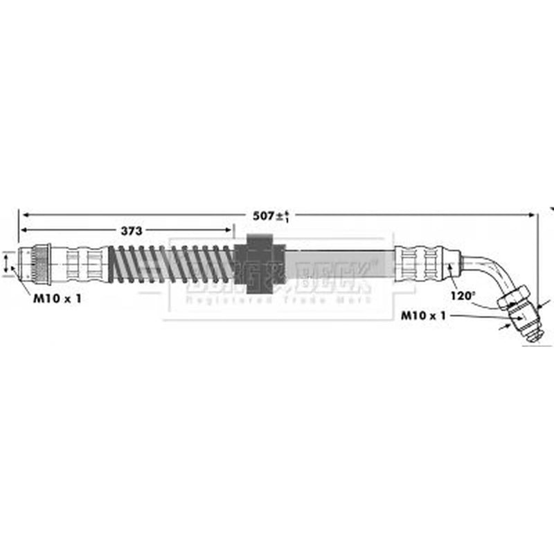 Borg & Beck Brake Hydraulic Hose Line Front BBH7132