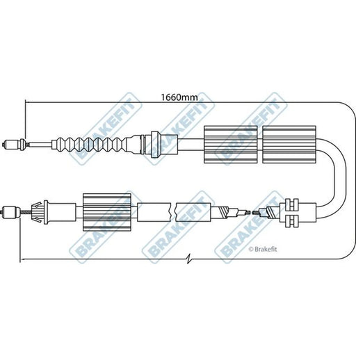 Apec Handbrake Cable Right Rear BBC3245