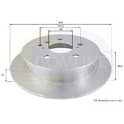 Comline 2 x Solid Rear Brake Discs ADC01102-x2