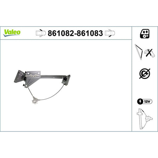Valeo Electric Window Regulator Lifter Left Front 861082