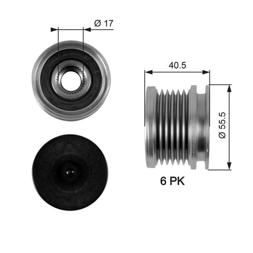 Gates Alternator Overrunning Freewheel Clutch OAP7040