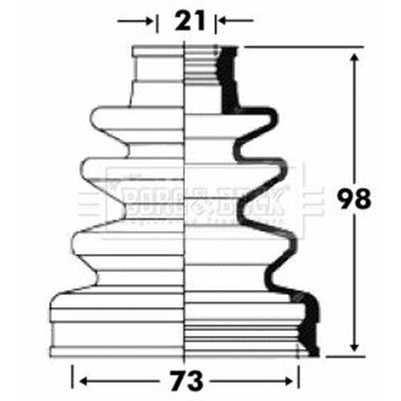 Borg & Beck Drive Shaft Bellow Kit transmission sided BCB2816