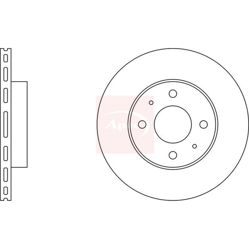 Apec 2 x Vented Front Brake Discs DSK227-x2