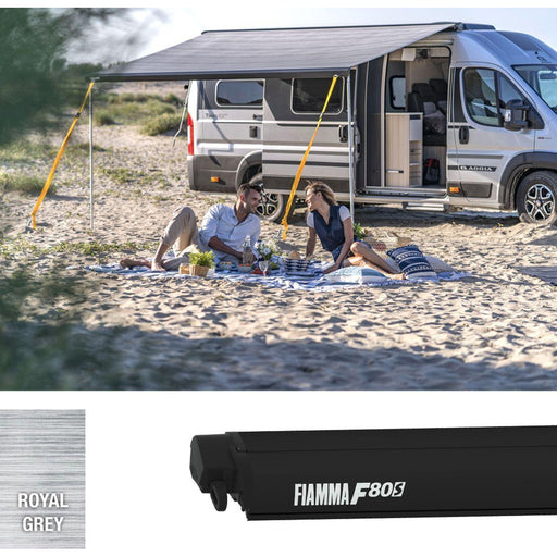 Fiamma F80s fits Fiat Ducato 320 Awning Deep Black Royal Grey - Fiamma - Van Life Living