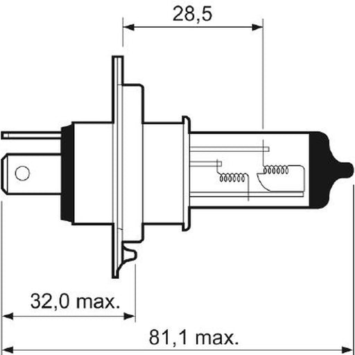 Valeo H4 Bulb Cardboard +50% Light 032511 032511