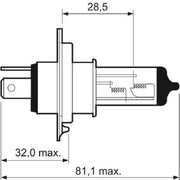 Valeo H4 Bulb Cardboard Blue Effect 032513 032513
