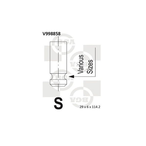 BGA Engine Exhaust Valve 29mm Head V998858