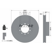 Textar 2 x Externally Vented Front Brake Discs 93105000-x2