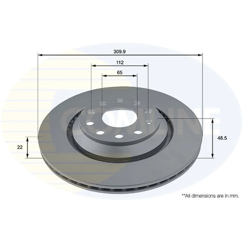 Comline 2 x Vented Rear Brake Discs ADC1493V-x2