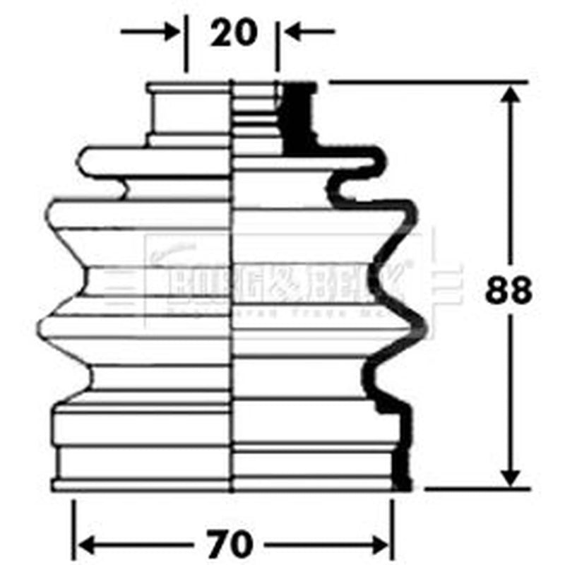 Borg & Beck Drive Shaft Bellow Kit Wheel Side BCB2368