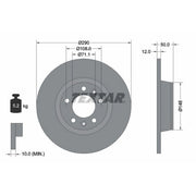 Textar 2 x Solid Rear Brake Discs 92195803-x2