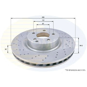Comline 2 x Perforated/Vented Front Brake Discs ADC1659V