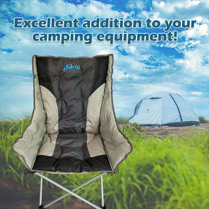 Liberty Grey Comfort Camping Chair MDS1203 - Liberty Leisure UK - Van Life Living