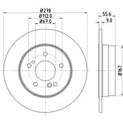 Mintex 2 x Solid Rear Brake Discs MDC855C-x2