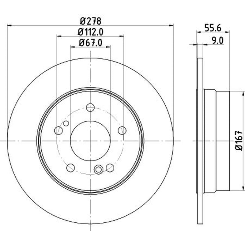 Mintex 2 x Solid Rear Brake Discs MDC855C-x2