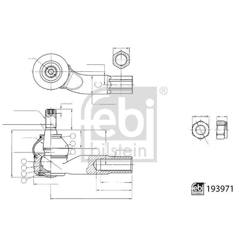 Febi Steering Tie Rod End Ball Joint outer 193971
