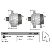 Denso Car Alternator 12V DAN995