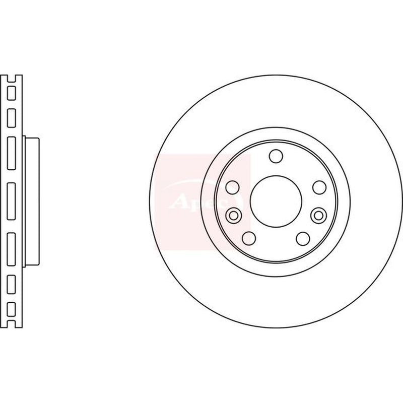 Apec 2 x Vented Front Brake Discs DSK2635-x2