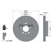 Textar 2 x Vented Front Brake Discs 92228905-x2