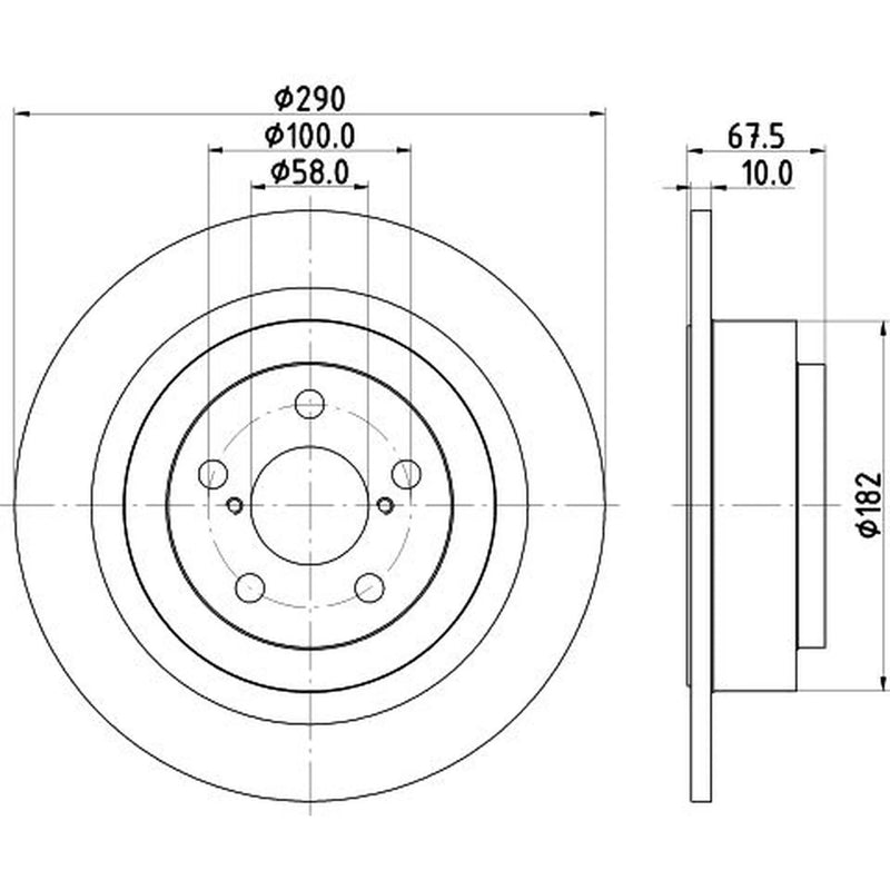 DON 2 x Solid Rear Brake Discs PCD15612-x2