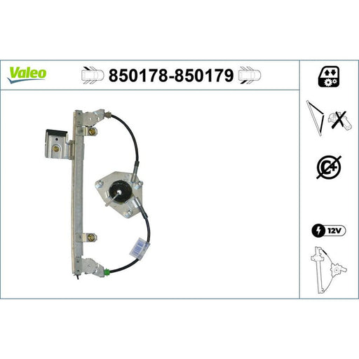 Valeo Electric Window Regulator Lifter Right Rear 850179