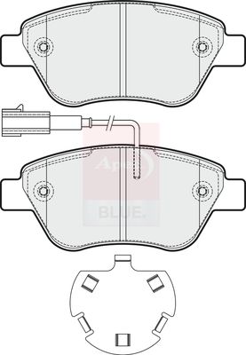 Apec Blue Brake Pad Set Front 123mm x 17mm PD3281