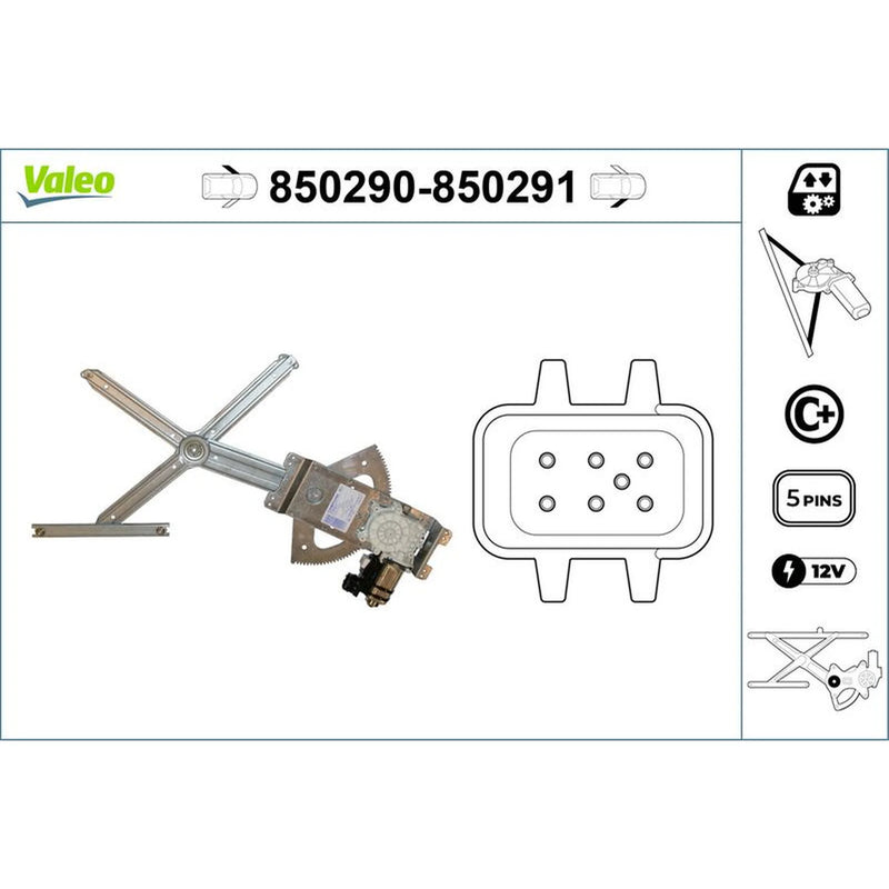 Valeo Electric Window Regulator Lifter Right Front 850291