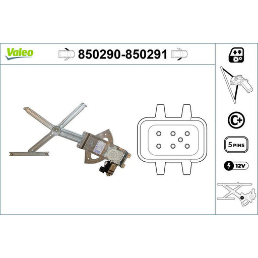 Valeo Electric Window Regulator Lifter Right Front 850291