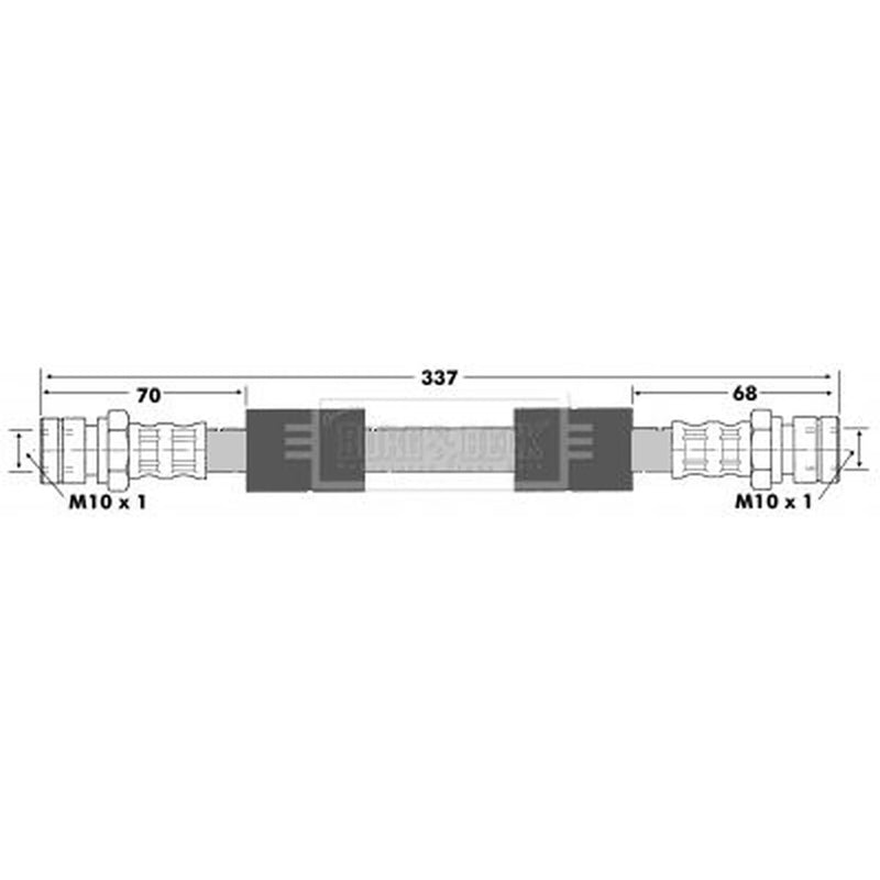 Borg & Beck Brake Hydraulic Hose Line Front Right BBH6420