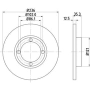 Mintex 2 x Solid Front Brake Discs MDC1459-x2