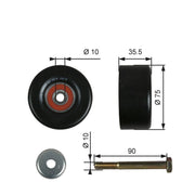 Gates V-Ribbed Belt Deflection/Guide Pulley T36357