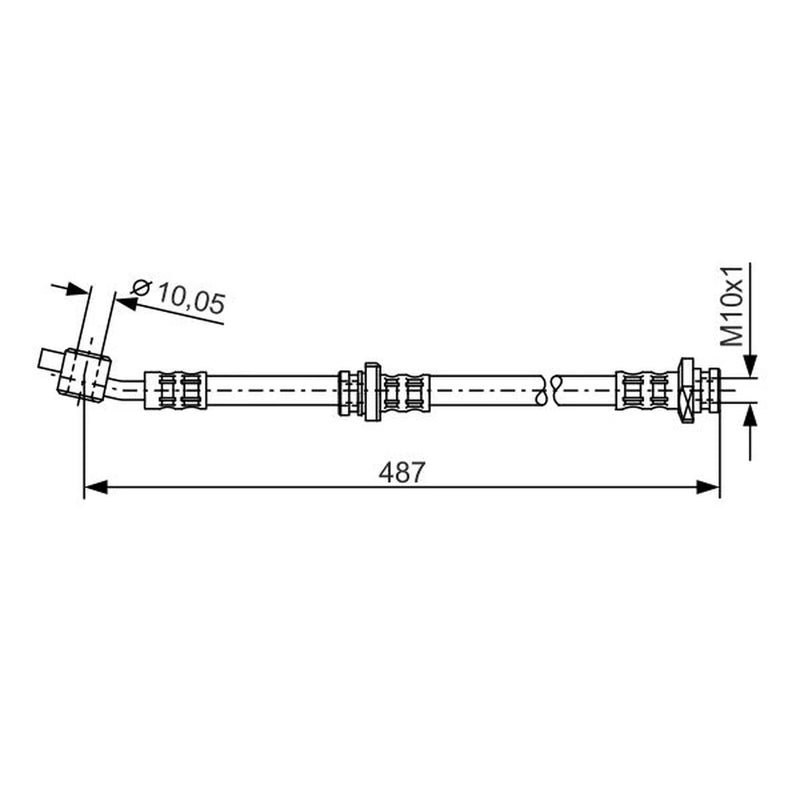 Bosch Brake Hydraulic Hose Line Front Right 1 987 476 168