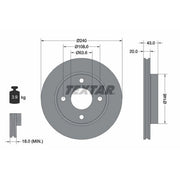 Textar 2 x Vented Front Brake Discs 92051003-x2