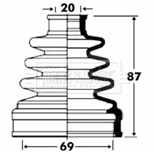 Borg & Beck Drive Shaft Bellow Kit transmission sided BCB2858