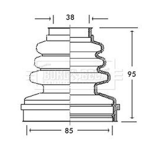 Borg & Beck Drive Shaft Bellow Kit transmission sided BCB2737