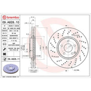 Brembo 2 x Perforated/Vented Front Brake Discs 09.A828.11-x2