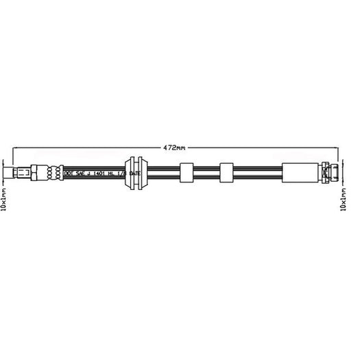 Abtex Brake Hydraulic Hose Line Right ABH1037