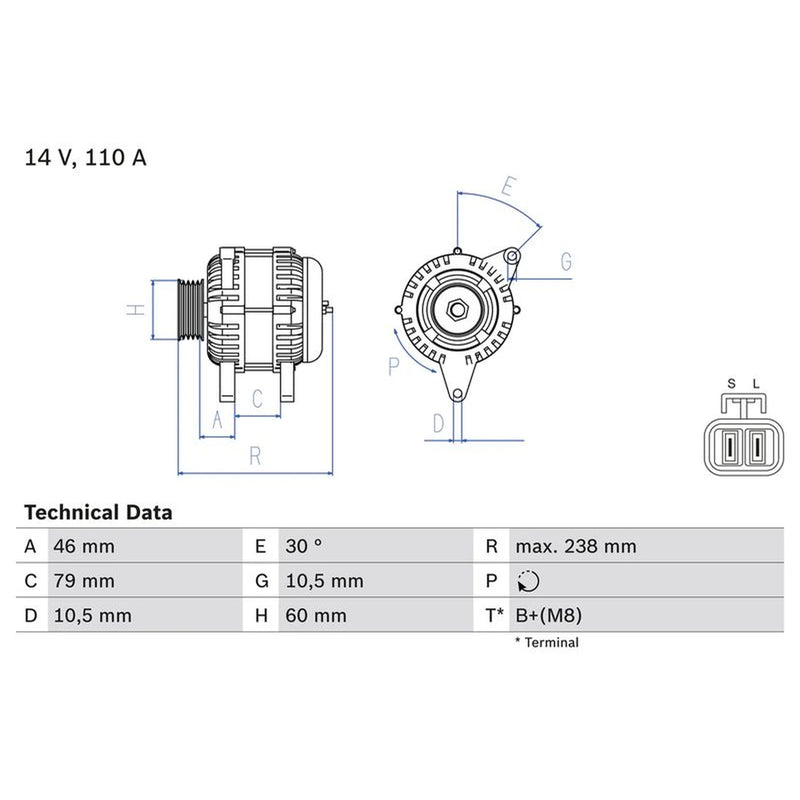 Bosch Car Alternator 12V 0 986 049 500