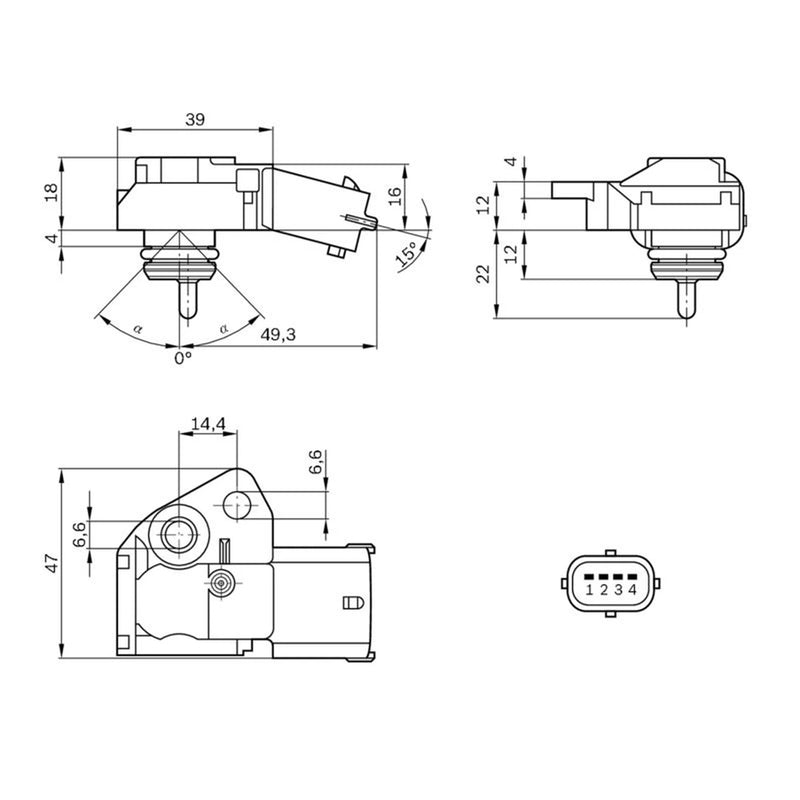 Bosch MAP Sensor (Manifold Air Pressure) 0 261 230 109