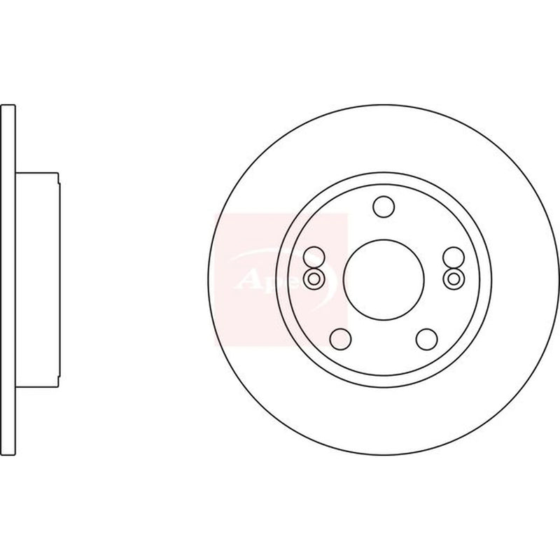 Apec 2 x Solid Rear Brake Discs DSK2414-x2
